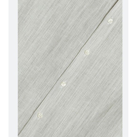 Joseph Abboud Modern Fit Linen Blend Crinkle Stripe Sport Shirt- Olive- size: LT - Picture 2 of 2